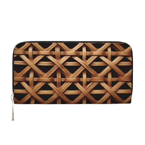 GDSHJKLW Damen-Geldbörse aus geflochtenem Korbgeflecht, mit Reißverschluss, PU-Leder, Handy-Clutch, Kartenhalter, Organizer für Damen, Schwarz, Einheitsgröße, Schwarz , Einheitsgröße von GDSHJKLW