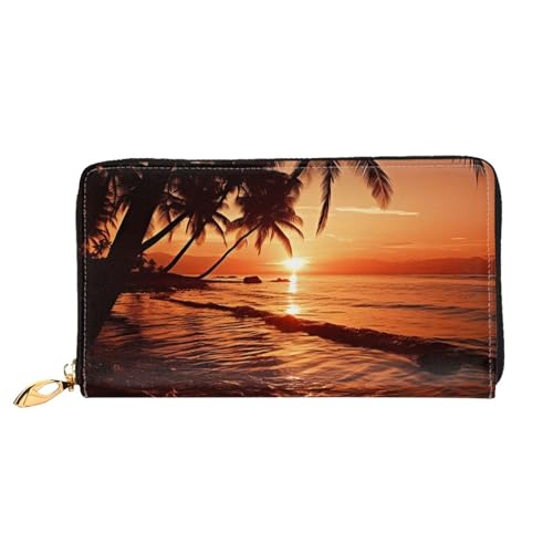 GDSHJKLW Dusk Tropical Beach Palm Damen-Geldbörse, Leder, Reißverschluss, Clutch, wasserdicht, Kreditkartenetui mit Handyhalter, Reise-Münzgeldbörse GDSHJKLW Dusk Tropical Beach Palm Damen-Geldbörse, Leder, Reißverschluss, Clutch, wasserdicht, Kreditkartenetui mit Handyhalter, Reise-Münzgeldbörse von GDSHJKLW