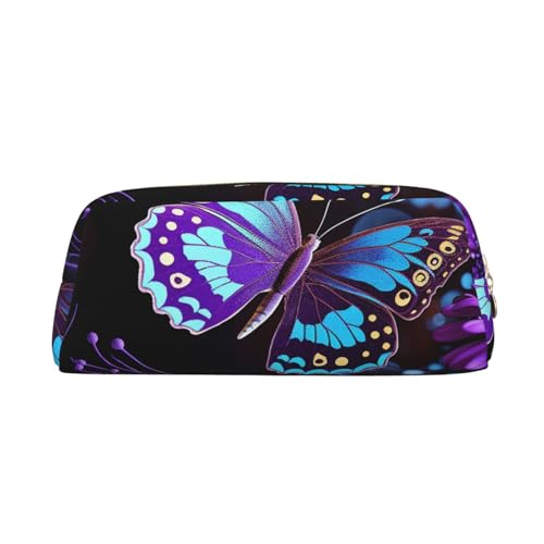 GDSHJKLW Federmäppchen aus Leder, Motiv: Schmetterlinge und Blumen, großes Fassungsvermögen, Make-up-Tasche mit Reißverschluss, für Damen und Herren, Reise-Kulturbeutel, wasserdicht, Kosmetiktasche GDSHJKLW Federmäppchen aus Leder, Motiv: Schmetterlinge und Blumen, großes Fassungsvermögen, Make-up-Tasche mit Reißverschluss, für Damen und Herren, Reise-Kulturbeutel, wasserdicht, Kosmetiktasche von GDSHJKLW