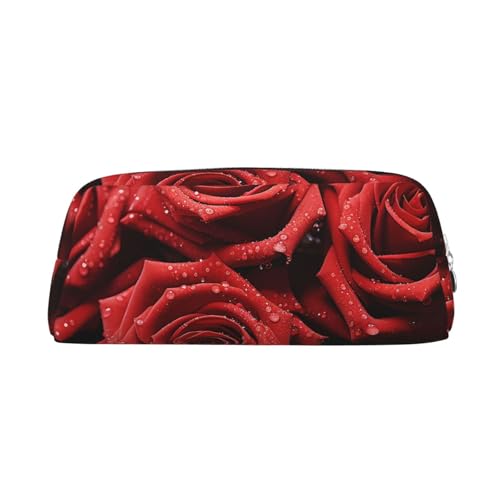 GDSHJKLW Federmäppchen aus Leder, großes Fassungsvermögen, Make-up-Tasche mit Reißverschluss, für Damen und Herren, Reise-Kulturbeutel, wasserdicht, Kosmetiktasche, weit geöffnetes Münzfach, Geldbörse von GDSHJKLW