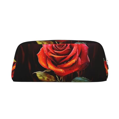 GDSHJKLW Federmäppchen aus Leder, großes Fassungsvermögen, Make-up-Tasche mit Reißverschluss, für Damen und Herren, Reise-Kulturbeutel, wasserdicht, Kosmetiktasche, weit geöffnetes Münzfach, Geldbörse von GDSHJKLW