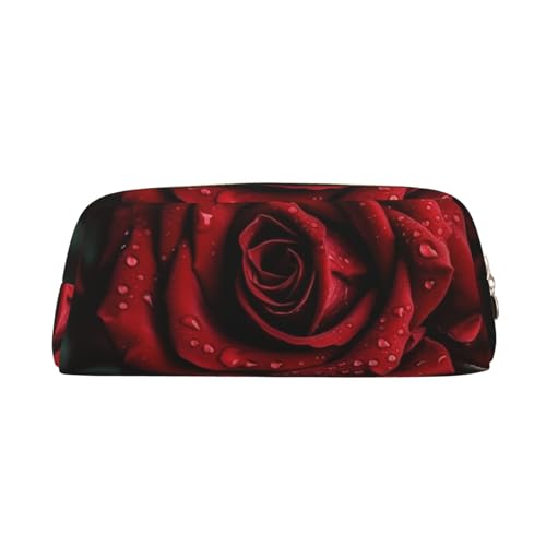 GDSHJKLW Federmäppchen aus Leder, großes Fassungsvermögen, Make-up-Tasche mit Reißverschluss, für Damen und Herren, Reise-Kulturbeutel, wasserdicht, Kosmetiktasche, weit geöffnetes Münzfach, Geldbörse von GDSHJKLW