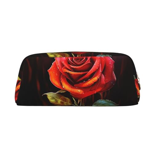 GDSHJKLW Federmäppchen aus Leder, großes Fassungsvermögen, Make-up-Tasche mit Reißverschluss, für Damen und Herren, Reise-Kulturbeutel, wasserdicht, Kosmetiktasche, weit geöffnetes Münzfach, Geldbörse von GDSHJKLW