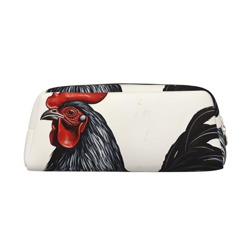 GDSHJKLW Federmäppchen aus Leder, mit großem Fassungsvermögen, Make-up-Tasche mit Reißverschluss, für Damen und Herren, Reise-Kulturbeutel, wasserdicht, Kosmetiktasche, weit geöffnetes Münzfach von GDSHJKLW