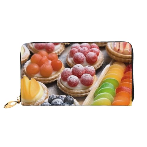 GDSHJKLW Fresh Sweet Tarts Damen-Geldbörse, Leder, Reißverschluss, wasserdicht, Kreditkartenetui mit Handyhalter, Reise-Münzgeldbörse von GDSHJKLW