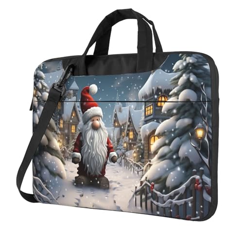 GDSHJKLW Laptop-Umhängetasche für Damen und Herren, wasserdicht, Aktentasche, Kuriertasche, Weihnachten, Schnee, Laptop-Hülle mit Tragegriff, 33 cm (13 Zoll) von GDSHJKLW