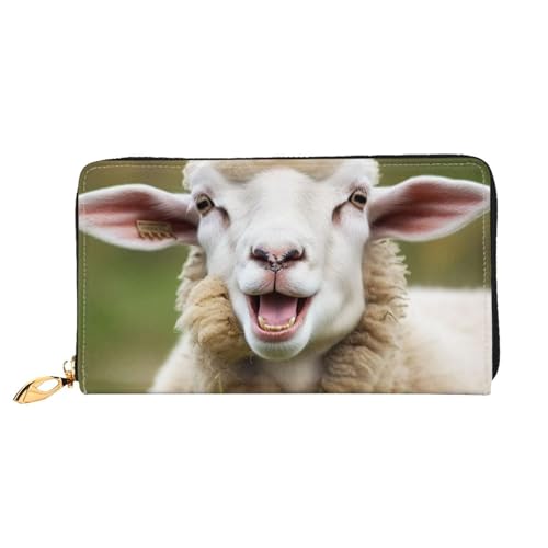 GDSHJKLW Lustige, freche Schafzunge, niedliches Tier, Damen-Geldbörse, Leder, Reißverschluss, Clutch, wasserdicht, Kreditkartenetui mit Handyhalter, Reise-Münzgeldbörse von GDSHJKLW
