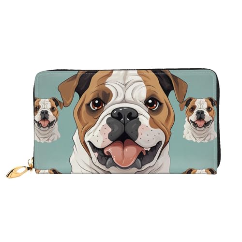 GDSHJKLW Lustige englische Bulldogge Damen-Geldbörse, Leder, Reißverschluss, wasserdicht, Kreditkartenetui mit Handyhalter, Reise-Münzgeldbörse GDSHJKLW Lustige englische Bulldogge Damen-Geldbörse, Leder, Reißverschluss, wasserdicht, Kreditkartenetui mit Handyhalter, Reise-Münzgeldbörse von GDSHJKLW