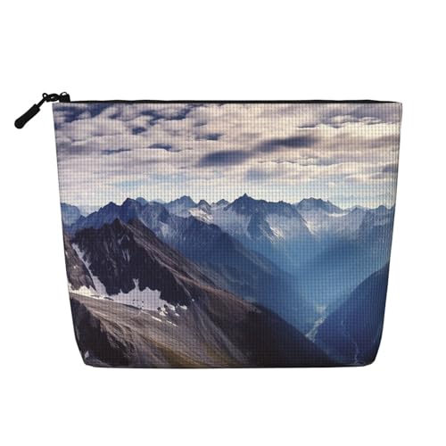 GDSHJKLW Make-up-Tasche aus Leinen für Damen, wasserdicht, Reise-Kosmetik-Organizer, leichter Reißverschluss, Reise-Kulturbeutel, Organizer, Alpen, Panorama, Make-up-Pinsel, Aufbewahrungstasche GDSHJKLW Make-up-Tasche aus Leinen für Damen, wasserdicht, Reise-Kosmetik-Organizer, leichter Reißverschluss, Reise-Kulturbeutel, Organizer, Alpen, Panorama, Make-up-Pinsel, Aufbewahrungstasche von GDSHJKLW