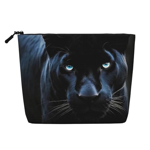 GDSHJKLW Make-up-Tasche aus Leinen für Damen, wasserdicht, Reise-Kosmetik-Organizer, leichter Reißverschluss, Reise-Kulturbeutel, Organizer, Panther mit blauen Augen GDSHJKLW Make-up-Tasche aus Leinen für Damen, wasserdicht, Reise-Kosmetik-Organizer, leichter Reißverschluss, Reise-Kulturbeutel, Organizer, Panther mit blauen Augen von GDSHJKLW