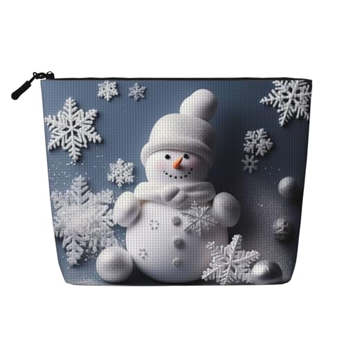 GDSHJKLW Make-up-Tasche aus Leinen für Damen, wasserdicht, Reise-Kosmetik-Organizer, leichter Reißverschluss, Reise-Kulturbeutel, Organizer, Schneemann, Sterne und Schneeflocken, Make-up-Pinsel GDSHJKLW Make-up-Tasche aus Leinen für Damen, wasserdicht, Reise-Kosmetik-Organizer, leichter Reißverschluss, Reise-Kulturbeutel, Organizer, Schneemann, Sterne und Schneeflocken, Make-up-Pinsel von GDSHJKLW