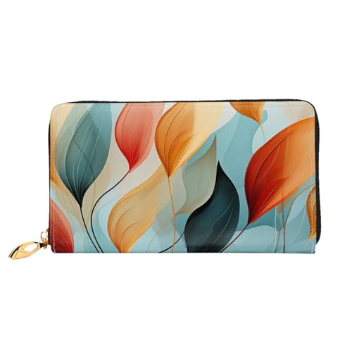 GDSHJKLW Mid-Century Damen-Geldbörse, moderner Stil, Leder, Reißverschluss, Clutch, wasserdicht, Kreditkartenetui mit Handyhalter, Reise-Münzgeldbörse von GDSHJKLW