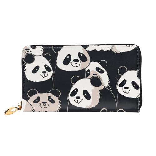 GDSHJKLW Niedliche Panda-Damen-Geldbörse, Leder, Reißverschluss, Clutch, wasserdicht, Kreditkartenetui mit Handyhalter, Reise-Münzgeldbörse von GDSHJKLW