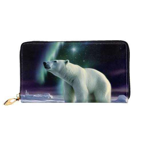 GDSHJKLW Polar Bears Northern Lights Damen-Geldbörse, Leder, Reißverschluss, Clutch, wasserdicht, Kreditkartenetui mit Handyhalter, Reise-Münzgeldbörse GDSHJKLW Polar Bears Northern Lights Damen-Geldbörse, Leder, Reißverschluss, Clutch, wasserdicht, Kreditkartenetui mit Handyhalter, Reise-Münzgeldbörse von GDSHJKLW