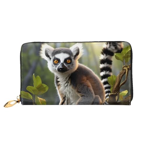 GDSHJKLW Ringtailed Lemur Damen-Geldbörse, Leder, Reißverschluss, wasserdicht, Kreditkartenetui mit Handyhalter, Reise-Münzgeldbörse GDSHJKLW Ringtailed Lemur Damen-Geldbörse, Leder, Reißverschluss, wasserdicht, Kreditkartenetui mit Handyhalter, Reise-Münzgeldbörse von GDSHJKLW