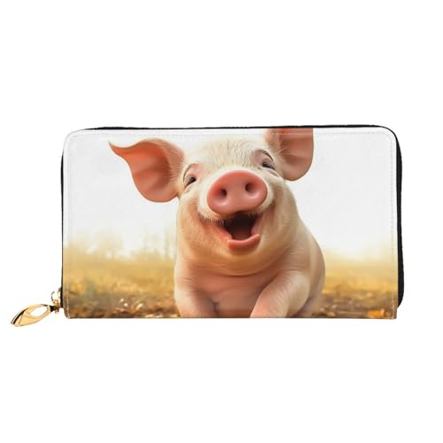 GDSHJKLW Smiling Women Wallets Leather Zip Around Clutch Purses Waterproof Credit Card Holder With Phone Holder Ladies Travel Coin Purse von GDSHJKLW