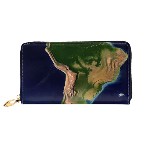 GDSHJKLW Südamerika-Satellitenbild-Damen-Geldbörse, Leder, Reißverschluss, Clutch, wasserdicht, Kreditkartenetui mit Handyhalter, Reise-Münzgeldbörse GDSHJKLW Südamerika-Satellitenbild-Damen-Geldbörse, Leder, Reißverschluss, Clutch, wasserdicht, Kreditkartenetui mit Handyhalter, Reise-Münzgeldbörse von GDSHJKLW