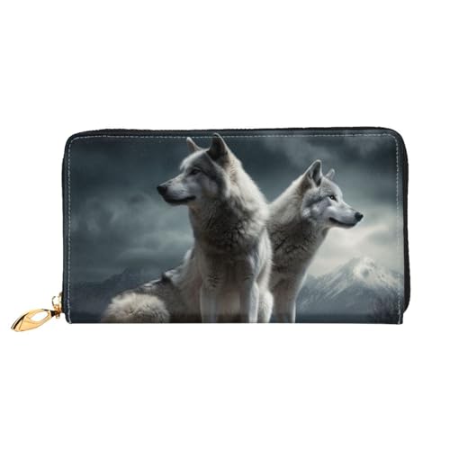 GDSHJKLW Wolf At Night Damen-Geldbörse, Leder, Reißverschluss, wasserdicht, Kreditkartenetui mit Handyhalter, Reise-Münzgeldbörse GDSHJKLW Wolf At Night Damen-Geldbörse, Leder, Reißverschluss, wasserdicht, Kreditkartenetui mit Handyhalter, Reise-Münzgeldbörse von GDSHJKLW