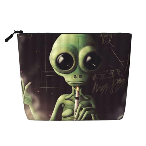 Gdshjklw Make-up-Tasche aus Leinen für Damen, wasserdicht, Reise-Kosmetik-Organizer, leichter Reißverschluss, Reise-Kulturbeutel, Organizer, Alien-Rauch, Make-up-Pinsel, Aufbewahrungstasche Gdshjklw Make-up-Tasche aus Leinen für Damen, wasserdicht, Reise-Kosmetik-Organizer, leichter Reißverschluss, Reise-Kulturbeutel, Organizer, Alien-Rauch, Make-up-Pinsel, Aufbewahrungstasche von GDSHJKLW