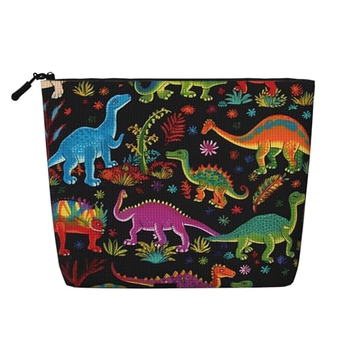 Gdshjklw Make-up-Tasche aus Leinen für Damen, wasserdicht, Reise-Kosmetik-Organizer, leichter Reißverschluss, Reise-Kulturbeutel, Organizer, Cartoon-Dinosaurier, Make-up-Pinsel, Aufbewahrungstasche Gdshjklw Make-up-Tasche aus Leinen für Damen, wasserdicht, Reise-Kosmetik-Organizer, leichter Reißverschluss, Reise-Kulturbeutel, Organizer, Cartoon-Dinosaurier, Make-up-Pinsel, Aufbewahrungstasche von GDSHJKLW