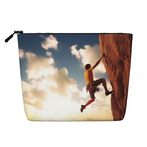 Gdshjklw Make-up-Tasche aus Leinen für Damen, wasserdicht, Reise-Kosmetik-Organizer, leichter Reißverschluss, Reise-Kulturbeutel, Organizer, Klettern, Sport, Make-up-Pinsel, Aufbewahrungstasche von GDSHJKLW