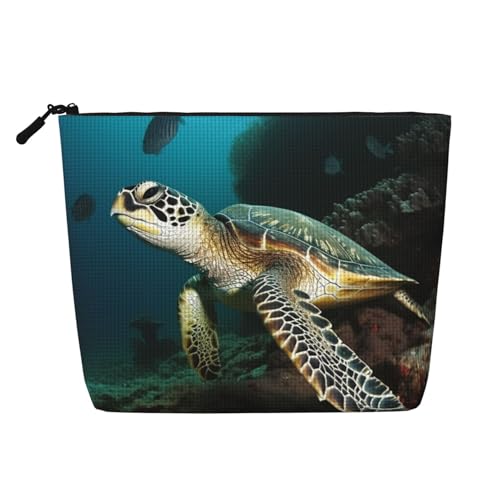 Gdshjklw Make-up-Tasche aus Leinen für Damen, wasserdicht, Reise-Kosmetik-Organizer, leichter Reißverschluss, Reise-Kulturbeutel, Organizer, Meeresschildkröte, Make-up-Pinsel, Aufbewahrungstasche Gdshjklw Make-up-Tasche aus Leinen für Damen, wasserdicht, Reise-Kosmetik-Organizer, leichter Reißverschluss, Reise-Kulturbeutel, Organizer, Meeresschildkröte, Make-up-Pinsel, Aufbewahrungstasche von GDSHJKLW
