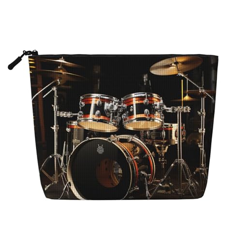 Gdshjklw Make-up-Tasche aus Leinen für Damen, wasserdicht, Reise-Kosmetik-Organizer, leichter Reißverschluss, Reise-Kulturbeutel, Organizer, Schlagzeug-Set, Make-up-Pinsel, Aufbewahrungstasche von GDSHJKLW