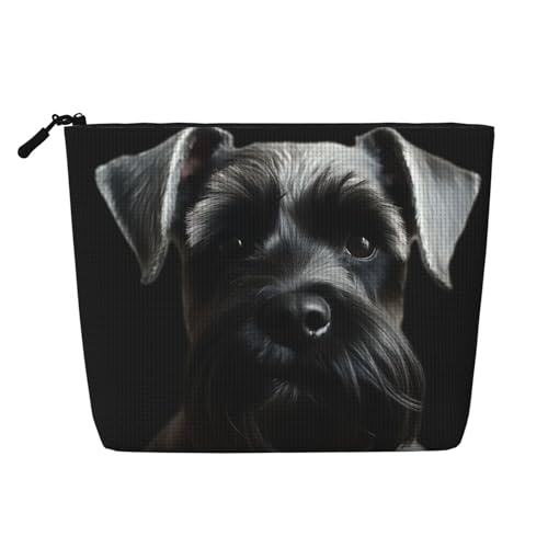 Gdshjklw Make-up-Tasche aus Leinen für Damen, wasserdicht, Reise-Kosmetik-Organizer, leichter Reißverschluss, Reise-Kulturbeutel, Organizer, schwarzer Schnauzer, Hund, Make-up-Pinsel Gdshjklw Make-up-Tasche aus Leinen für Damen, wasserdicht, Reise-Kosmetik-Organizer, leichter Reißverschluss, Reise-Kulturbeutel, Organizer, schwarzer Schnauzer, Hund, Make-up-Pinsel von GDSHJKLW