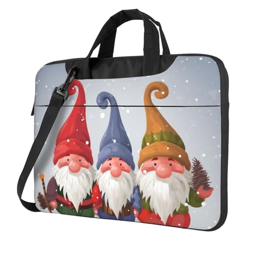 Laptop-Umhängetasche für Damen und Herren, wasserdicht, Aktentasche, Kuriertasche, Weihnachten, Winter, Zwerge, Laptop-Hülle mit Tragegriff, 35,6 cm (14 Zoll) von GDSHJKLW