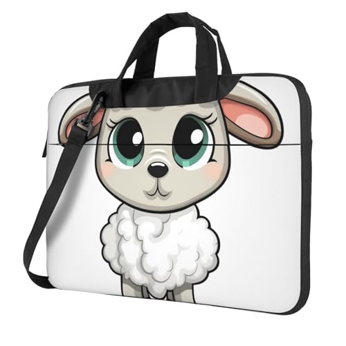 Laptop-Umhängetasche für Damen und Herren, wasserdicht, Aktentasche, Messenger-Tasche, Lamm-Laptop-Tasche mit Tragegriff, 33 cm (13 Zoll) von GDSHJKLW