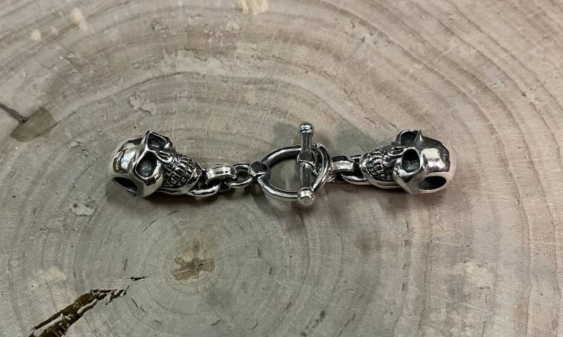 Ein Silber .925 Schädel-Verschluss Machen Paracord Überleben Armreif von GDSKULLS