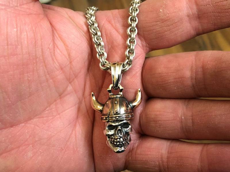 "Wikinger-Totenkopf "Anhänger" Aus 925Er Silber" von GDSKULLS