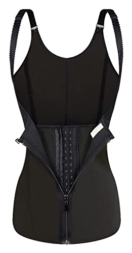 Taille Trainer for Frauen Postpartum Haltung Doppelkompression Korsett Fitness Body Shaper Sweat Sauna Gummi Weste (Color : Black, Size : XS) von GDYJP