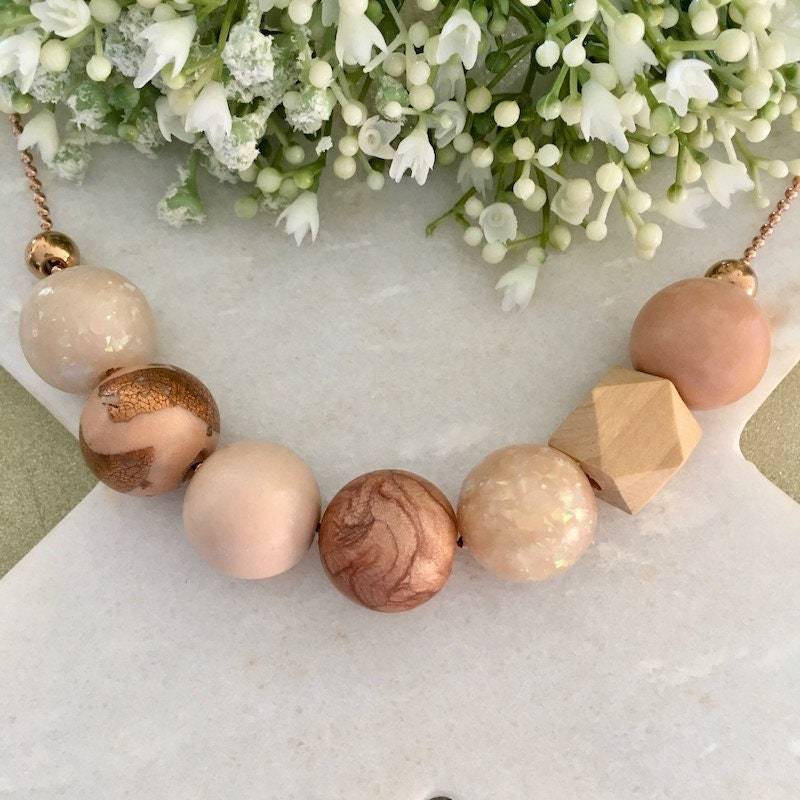 Pinks - Halskette Handgefertigte Polymer Clay Perlenkette Hellrosa Schmuck Wählen Sie von GDesignsJewellery