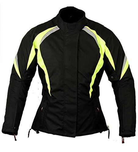 GEARX Damen Motorradjacke Wasserdichter Moto Schutzmantel - Grün, XL von GEARX