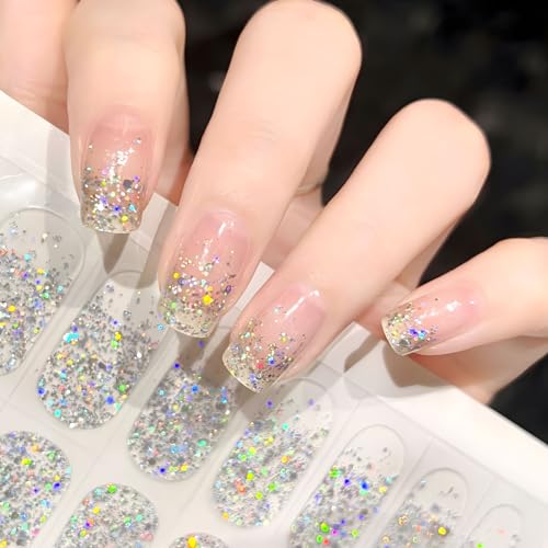 22 Stk Gel Nagellack Aufkleber Nagelfolien Selbstklebend für UV Lampe Nagelaufkleber Art Nail Full Wraps Gelnailsticker DIY für Weihnachten Damen Mädchen Nagelkunst Maniküre Nageldesign (F) von GEBETTER