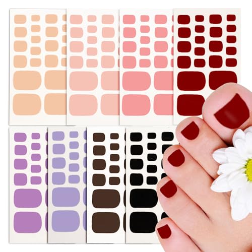 8 Blatt (176 Stück) Fußnägel Nagelfolien Selbstklebend Nagel Sticker Zehennagelaufkleber Nagelaufkleber Art Nail Wraps DIY für Damen Mädchen Weihnachten Nagelkunst Maniküre Nageldesign von GEBETTER