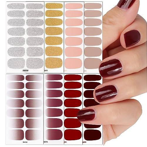 8 Blatt 112 Stk Nagelfolien Selbstklebend Glitzer Nagel Sticker Nagelaufkleber Nagelsticker Aufkleber Nail Art Stickers DIY für Damen Mädchen Weihnachten Nagelkunst Dekoration Maniküre Nageldesign von GEBETTER