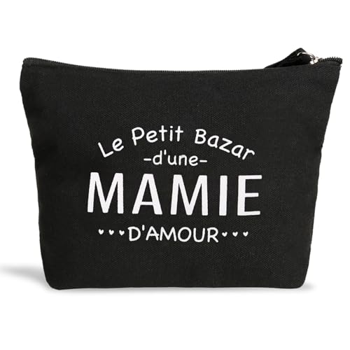 Französisch Oma Geschenk Leinen Tasche mit Reißverschluss Geburtstagsgeschenk Kosmetiktasche Kulturtasche Schminktasche Geschenk für Geburtstag Muttertag Weihnachten Damen Make Up Tasche von GEBETTER