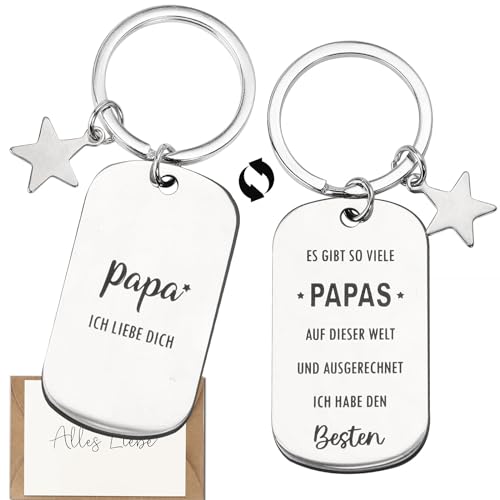 GEBETTER Schlüsselanhänger Geschenke für Vater Ich liebe dich Bester Papa Herren Vatertag Geschenk Erntedankfest Weihnachten Geburtstag Geburtstagsgeschenk Vati Geschenkideen Vatertagsgeschenke von GEBETTER