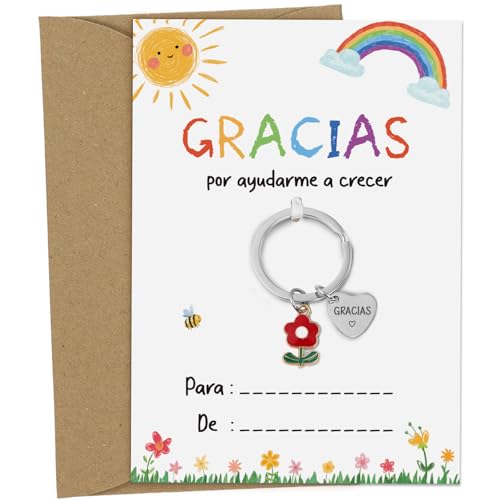 GEBETTER Spanisch Abschiedsgeschenk Lehrerin Schlüsselanhänger Geschenk Dankeschön Geschenke Danke Abschied Geschenkidee für Lehrer Kollegen Kita Erzieherin Kindergarten von GEBETTER