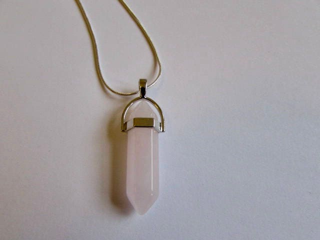 Rose Quarz Kristall Punkt Heilung Anhänger 16" 18" 20" 22" 24" Unisex Kostenloser Uk Versand + Geschenk-Tasche Chg2 von GECKOSPIRITUS