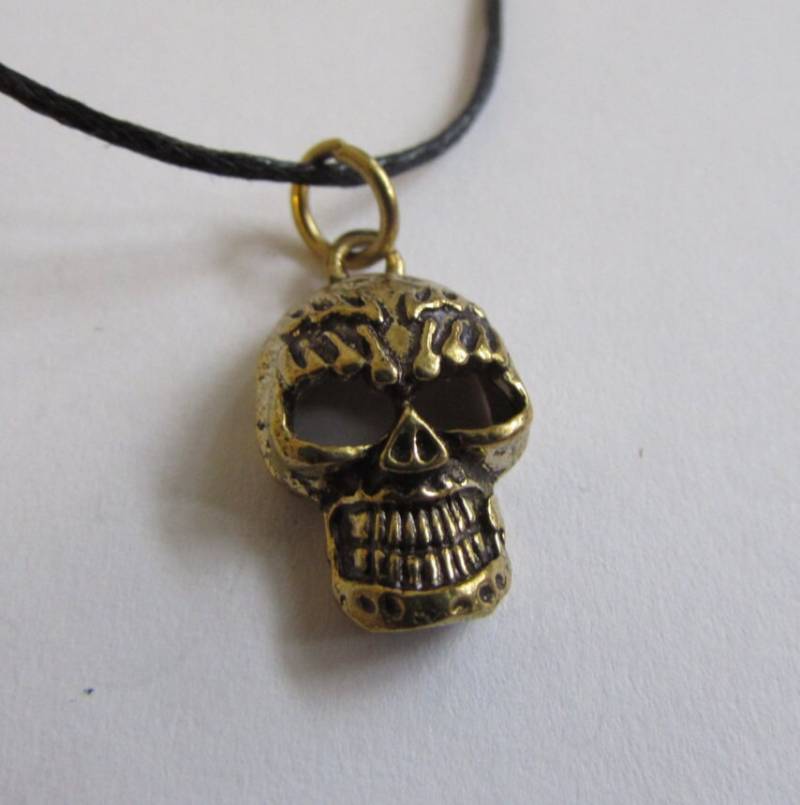 Totenkopf Anhänger An Wachs Kordel Einstellbare Unisex Free Uk Versand + Geschenk Tasche Ch4 von GECKOSPIRITUS