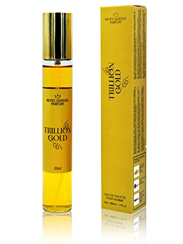 GECO Green ECOmmerce Uomo Trilion Gold Eau de Toilette 33 ml - Herrenduft mit würzigen und holzigen Noten für einen kühnen und luxuriösen Duft. von GECO Green ECOmmerce