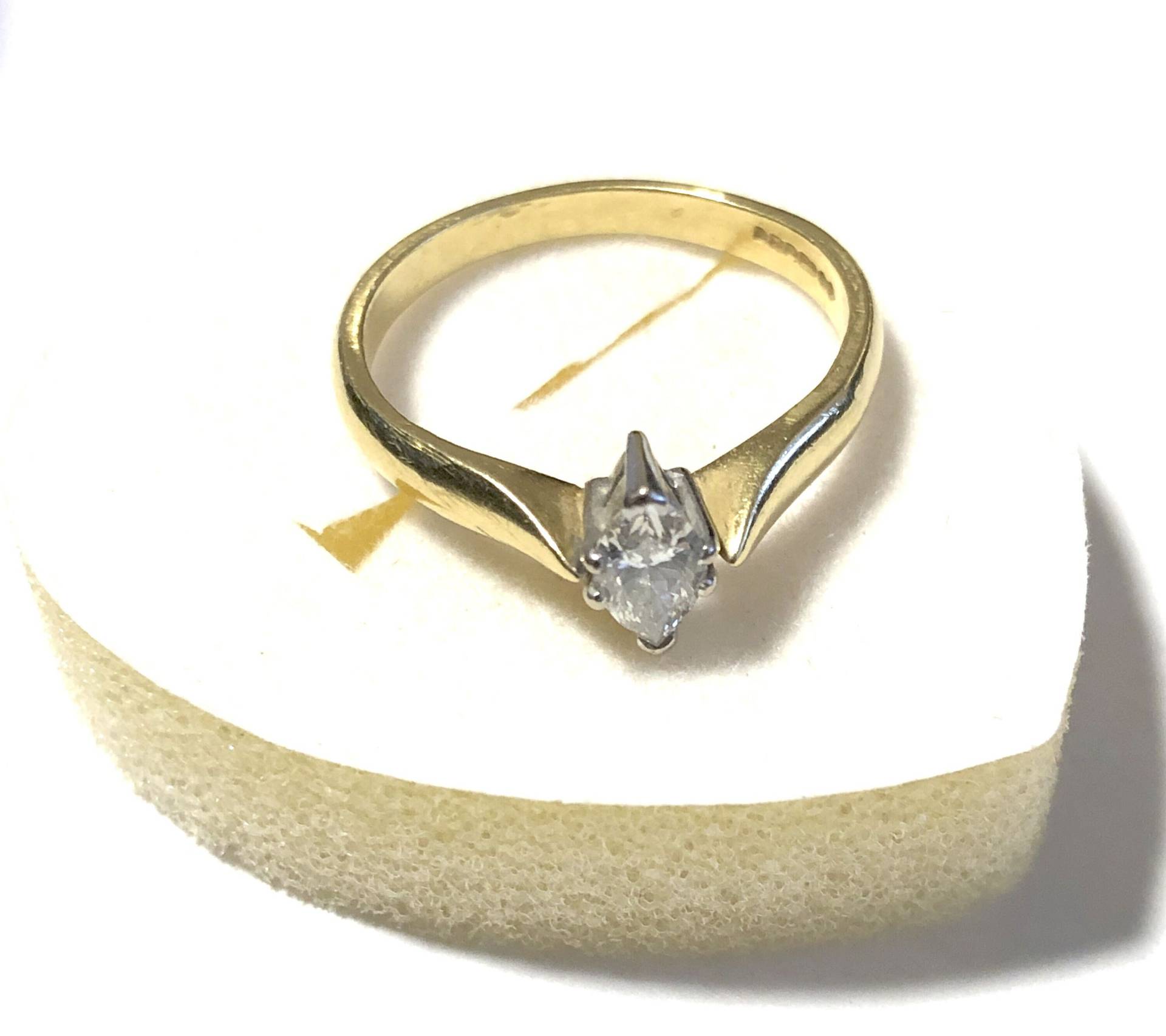 Damen 18Ct. 1/3 Karat Gold Marquise Diamant Solitär Ring Größe N von GEDALOVITCH