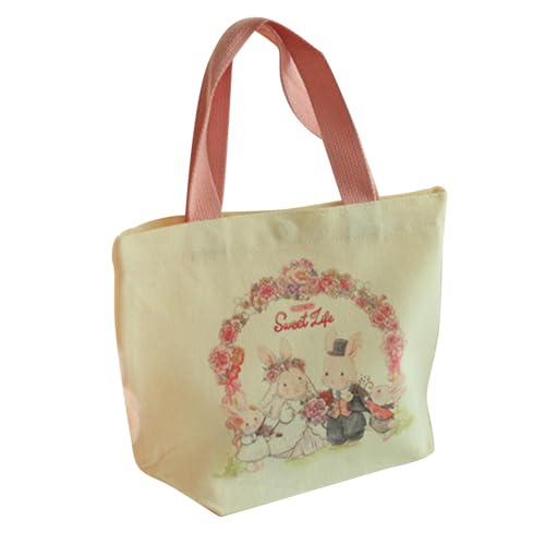 Ästhetische Canvas-Grifftasche, elegante Henkeltasche aus Canvas, lässige Umhängetasche mit ästhetischem -Aufdruck, die lässige Tasche mit Griffen ist tragbar und wiederverwendbar für Einkäufe, 3 von GEDOX