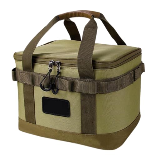Canvas-Tasche – Aufbewahrungstasche | Robuste Canvas-Tasche | 10 Liter Mehrzweck-Handtasche mit Griff | Ausrüstungstasche für den Außenbereich – Organizer für Küchenutensilien zum Camping, Kaki von GEDOX