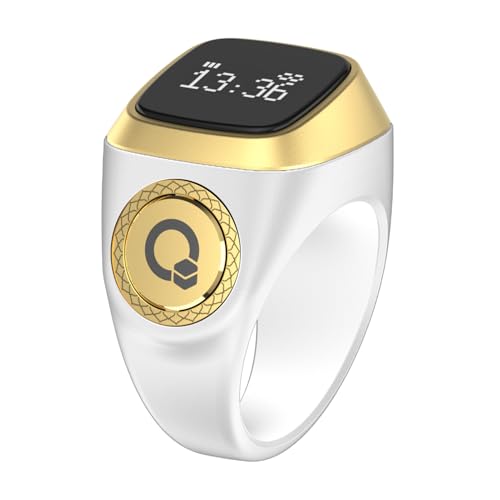 GEDOX Elektronischer Zählring, modischer Fingerring für Herren, Tally Clicker mit Display, kompatibel mit verschiedenen Sprachen, white 20MM, 1 Stück von GEDOX