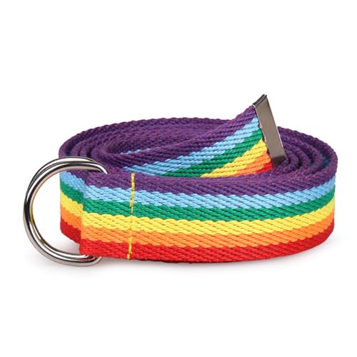 GEDOX Regenbogen-Armband – LGBT-Stolzarmband | Stolzarmband | Gürtel mit D-Ring für Männer | Stoffgürtel mit aus Seil, Band L von GEDOX