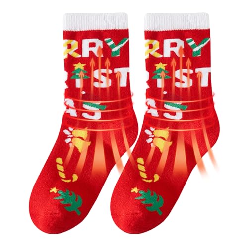 Socken Chinesisches Neujahr, Warme Rote Streifen-Crew-Socken, Weihnachts-Crew-Socken, Farbenfrohes Süßes Accessoire-Weihnachtskostüm, Weiche Und Farbenfrohe Socken Für Weihnachtskleidung, Accessoires von GEDOX